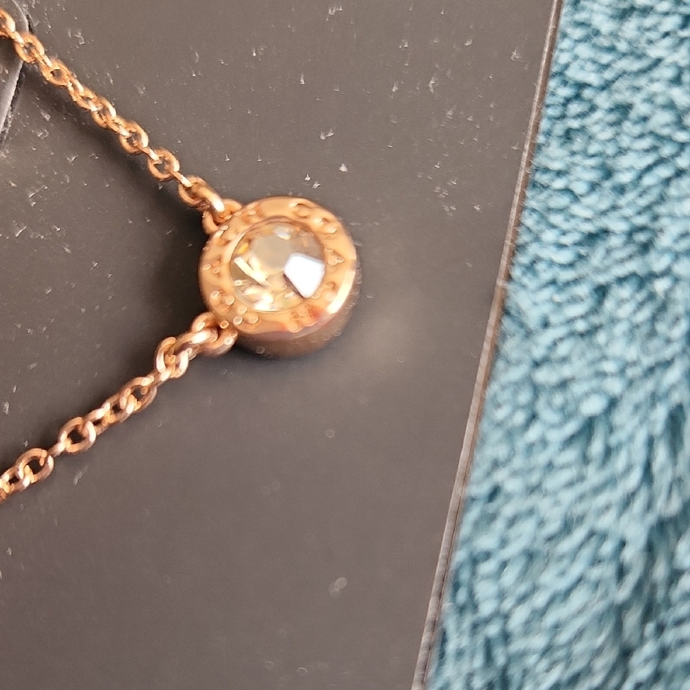 Coach Gold Necklace with Crystal Accents - Picture 3 of 5